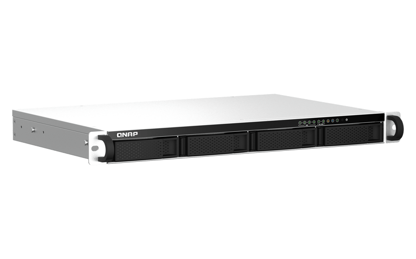 QNAP TS-464eU NAS Rack (1U) Intel® Celeron® N5095 8 GB DDR4 0 TB QNAP Turbo System Gjuten aluminium, Svart
