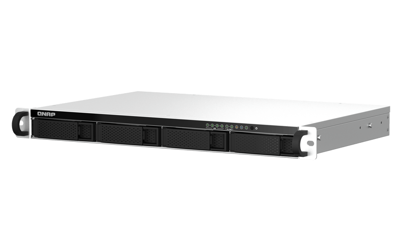 QNAP TS-464eU NAS Rack (1U) Intel® Celeron® N5095 8 GB DDR4 0 TB QNAP Turbo System Aluminium, Sort