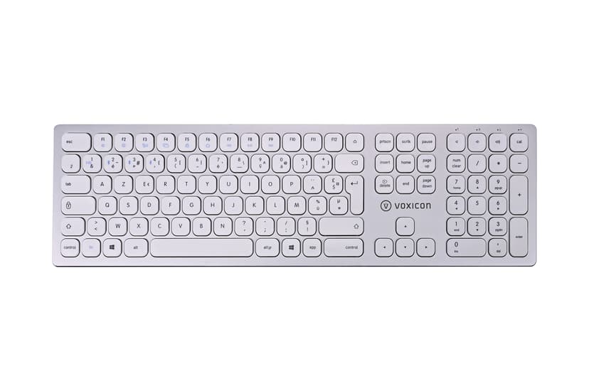 Voxicon Wireless Slim Metal Keyboard 295BWL Silver Iso-azert Draadloos Belgisch