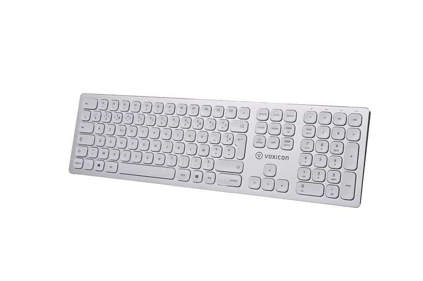 Voxicon Wireless Slim Metal Keyboard 295BWL Silver Iso-azert Draadloos Belgisch