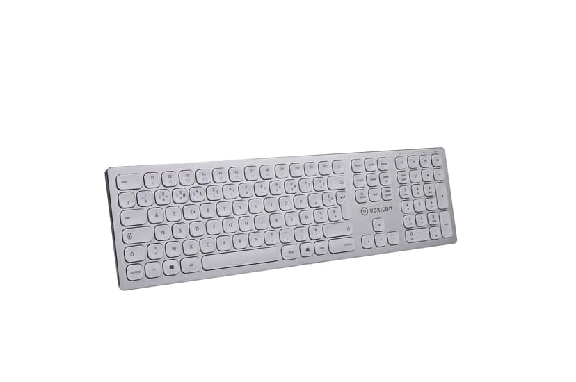 Voxicon Wireless Slim Metal Keyboard 295BWL Silver Iso-azert Draadloos Belgisch