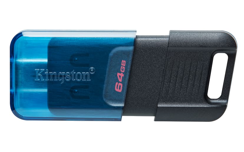 Kingston DataTraveler 80 M 64GB USB-C Musta, Sininen
