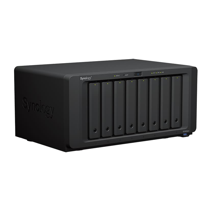 Synology DiskStation DS1823XS+ NAS- ja tallennuspalvelimet Tower Ryzen Embedded V1780B 8 GB DDR4 0 TB DiskStation Manager musta