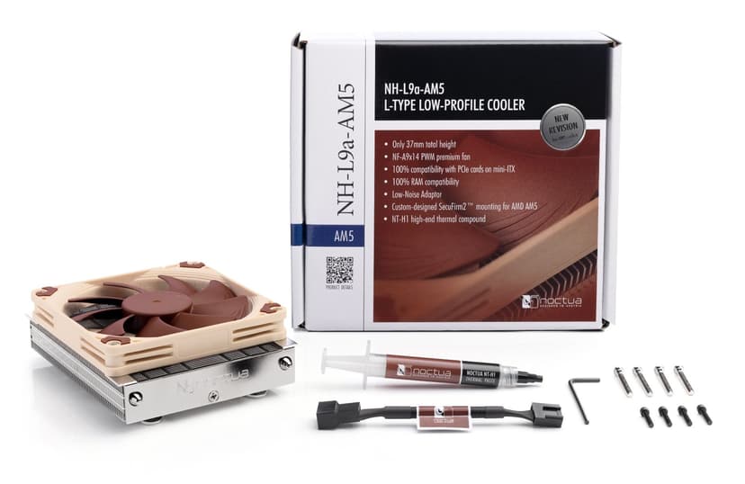 Noctua NH-L9a-AM5 Prosessor Luftkjøler 9,2 cm Beige, Brun Luftkjøler Beige, Brun