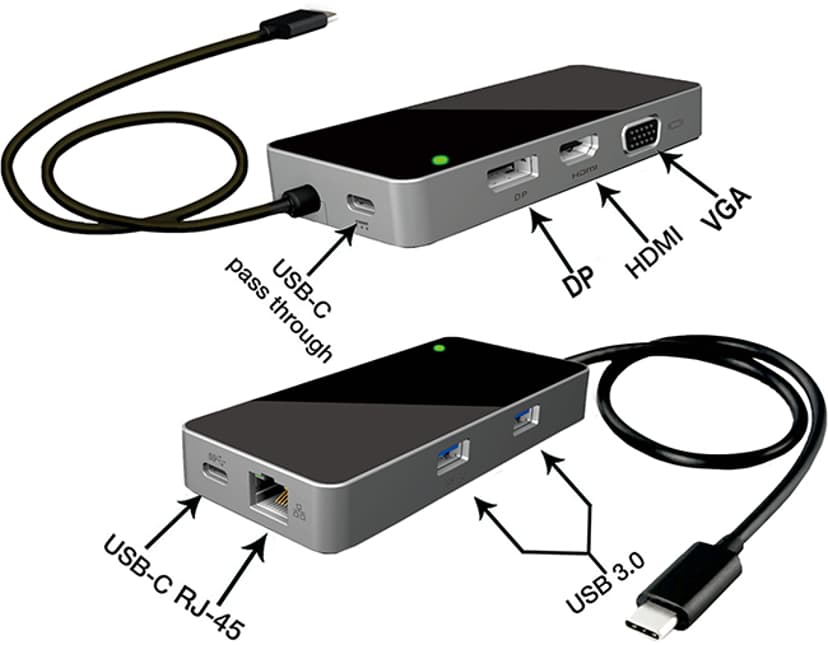 Prokord Portreplicator Mini-Hub 4K 85W USB 3.2 Gen 2 (3.1 Gen 2) Type-C