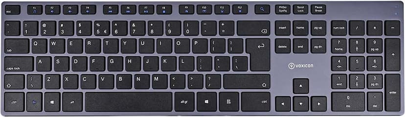 Voxicon Wireless Slim Metal Keyboard 295wl Grey Iso Int Trådløs International EER