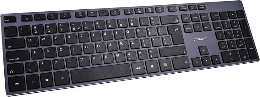 Voxicon Wireless Slim Metal Keyboard 295wl Grey Iso Int Draadloos Internationaal EER