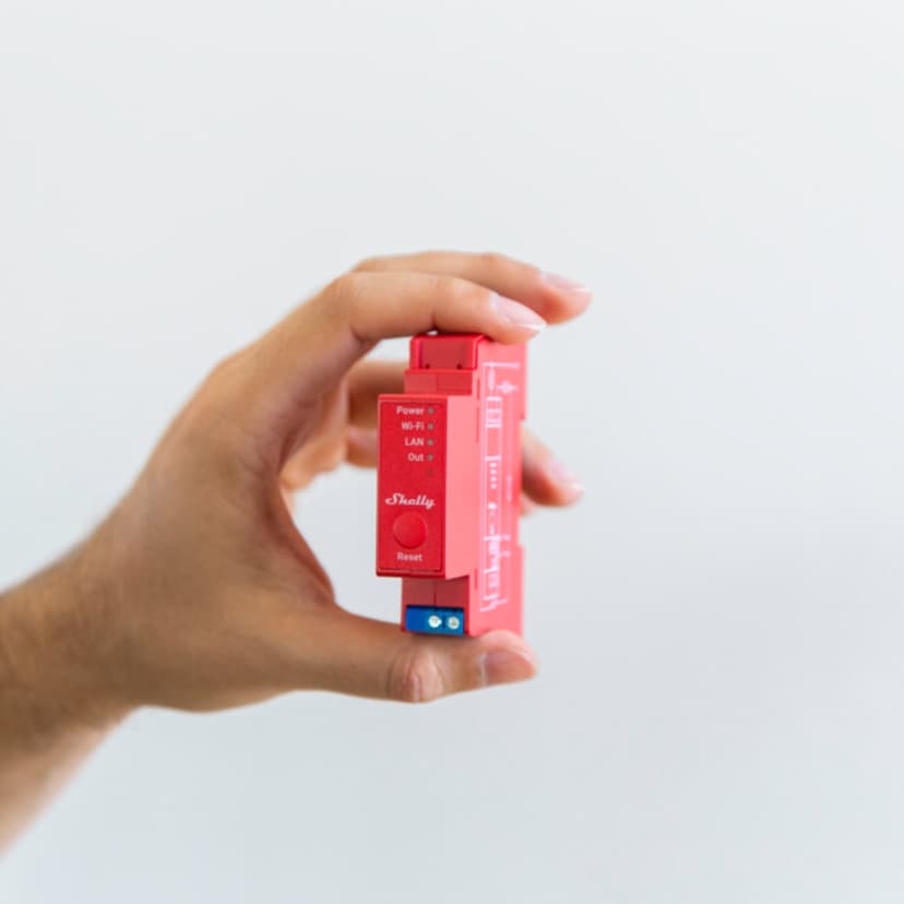 Shelly Pro 1PM DIN WiFi 1-Ch 16A Power Metering Red