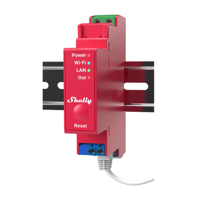 Shelly Pro 1PM DIN WiFi 1-Ch 16A Power Metering Red