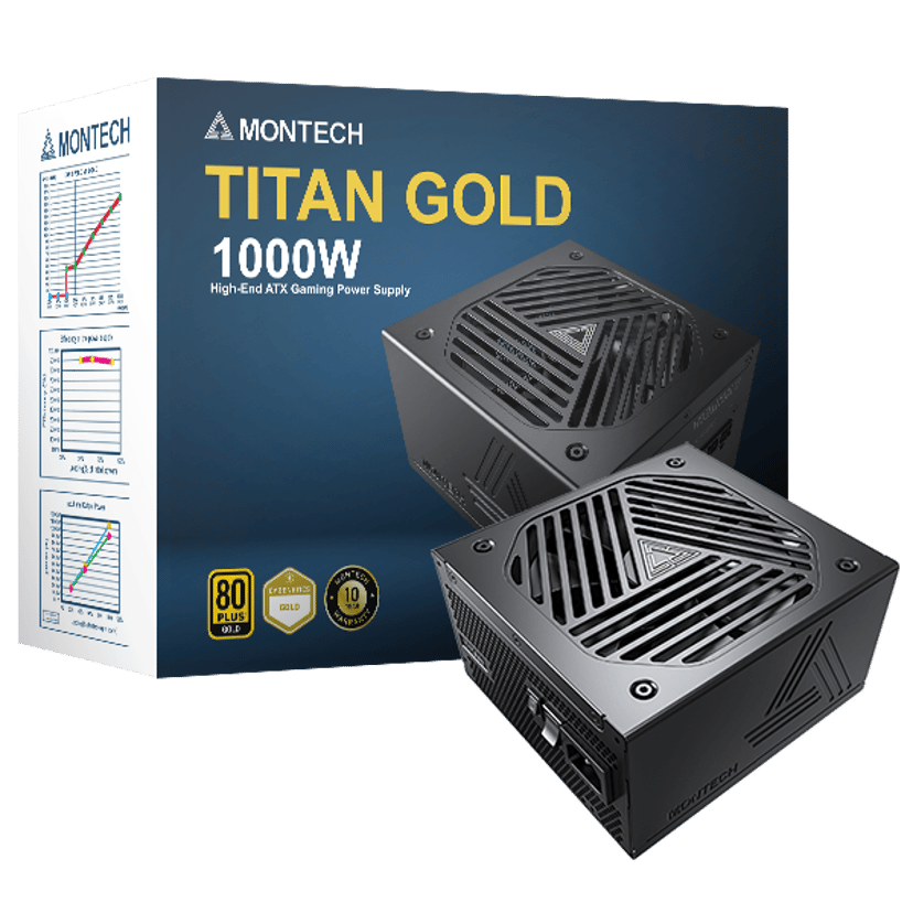 Montech Titan 1000w 80+ Gold Modular Psu 1000W ATX 80 PLUS Gold Strømforsyning