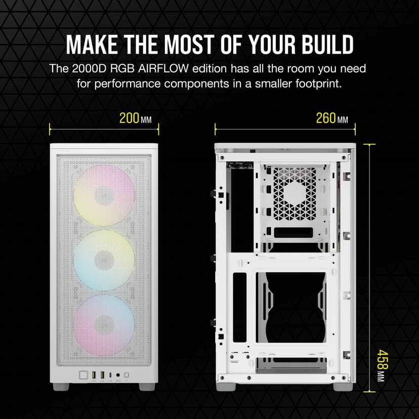 Corsair 2000D RGB Airflow Small Form Factor (SFF) Hvit
