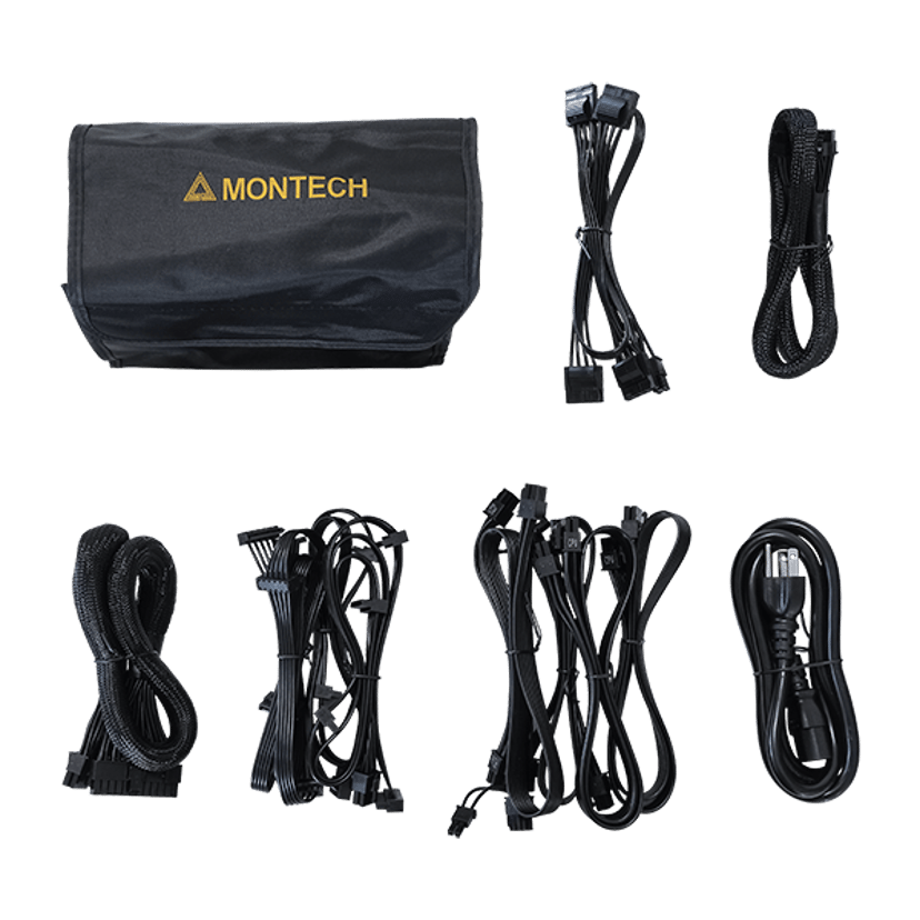 Montech TITAN GOLD 1000W virtalähdeyksikkö 20+4 pin ATX ATX Musta 1000W ATX 80+ Gold Virtalähde