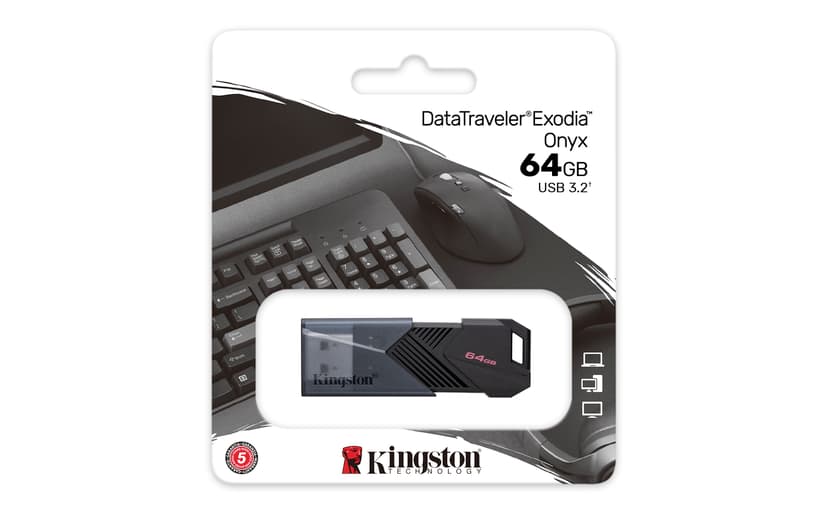 Kingston DataTraveler Exodia Onyx 64GB USB-A Svart
