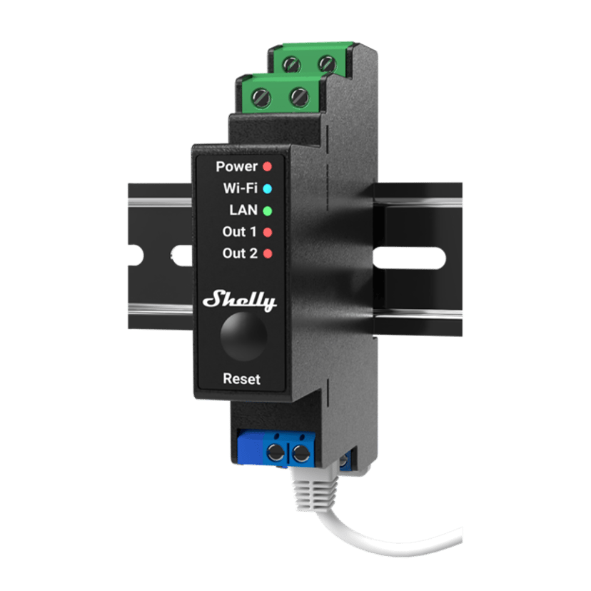 Shelly Pro 2Pm Din WiFi 2-Ch 25A Power Metering Black