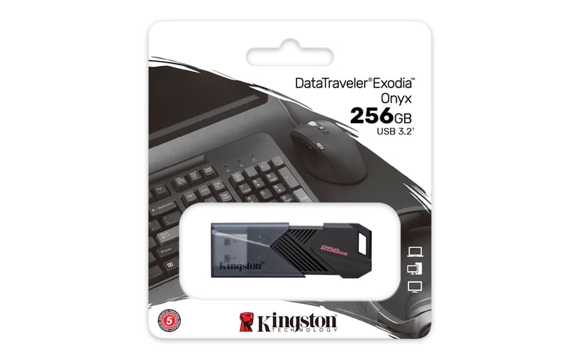 Kingston DataTraveler Exodia Onyx 256GB USB A-tyyppi Musta
