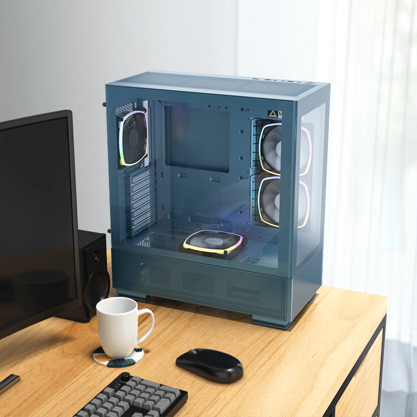 Montech Sky Two Midi Tower - Blue Midi Tower Blå