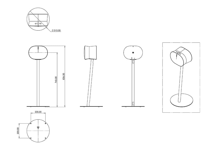 Multibrackets Golvstativ för Sonos ERA 300 (svart, singel)
