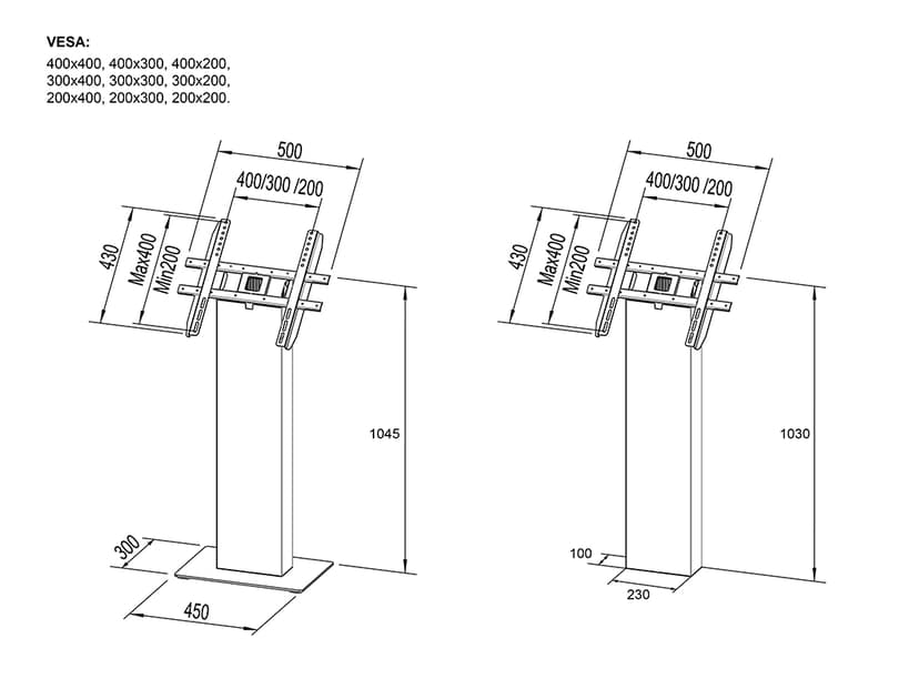 Multibrackets 5490 bevestiging voor signage-beeldschermen 81,3 cm (32") Wit