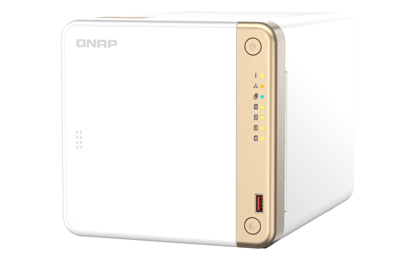 QNAP TS-462-4G NAS- ja tallennuspalvelimet Tower Intel® Celeron® N4505 2 GB DDR4 0 TB QNAP QTS Valkoinen