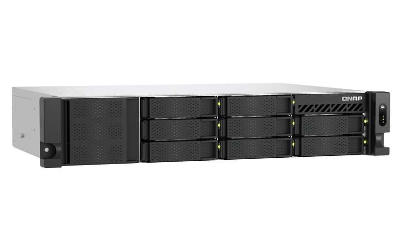 QNAP TS-855EU-8G NAS- & lagringsservrar Rack (2U) Intel Atom® C5125 8 GB DDR4 0 TB QuTS hero Svart
