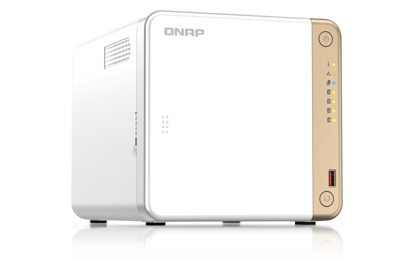 QNAP TS-462-4G NAS- ja tallennuspalvelimet Tower Intel® Celeron® N4505 2 GB DDR4 0 TB QNAP QTS Valkoinen