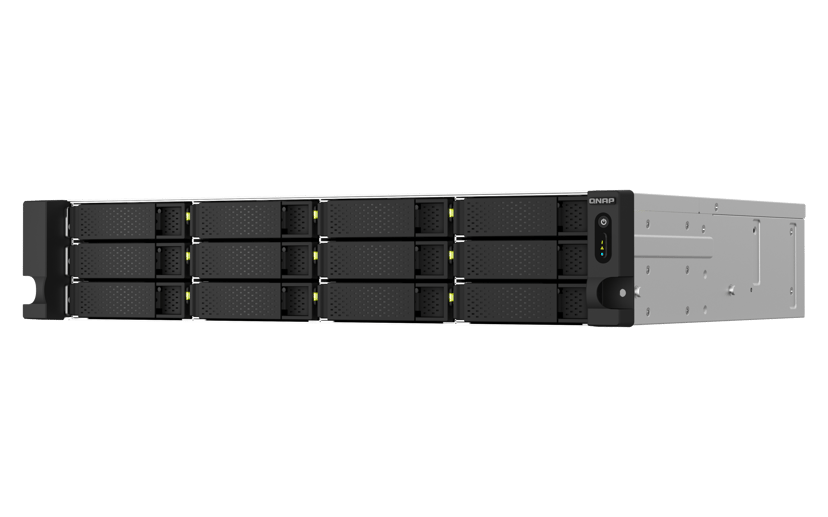 QNAP TS-1264U-RP NAS Rack (2U) Intel® Celeron® 8 GB DDR4 0 TB QNAP QTS Gjuten aluminium, Svart