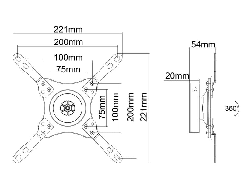 Multibrackets VESA Wallmount 360 15–40"