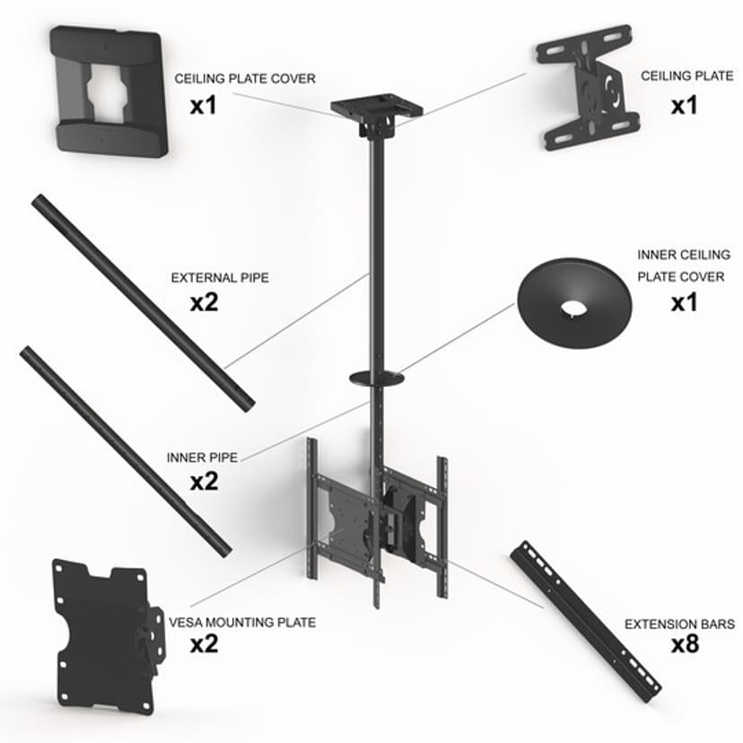 Multibrackets M Public Ceilingmount Medium Back to Back