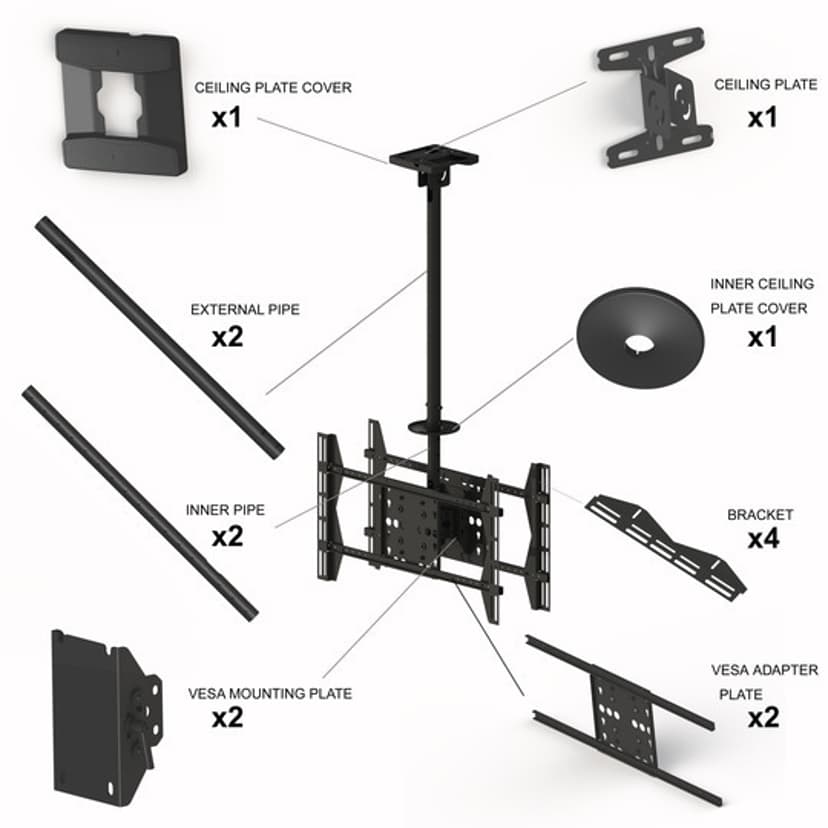 Multibrackets M Public Ceilingmount Large Back to Back