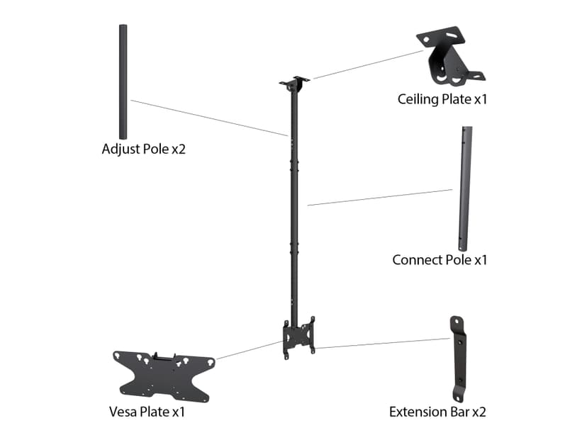 Multibrackets m Public Ceilingmount Small Single