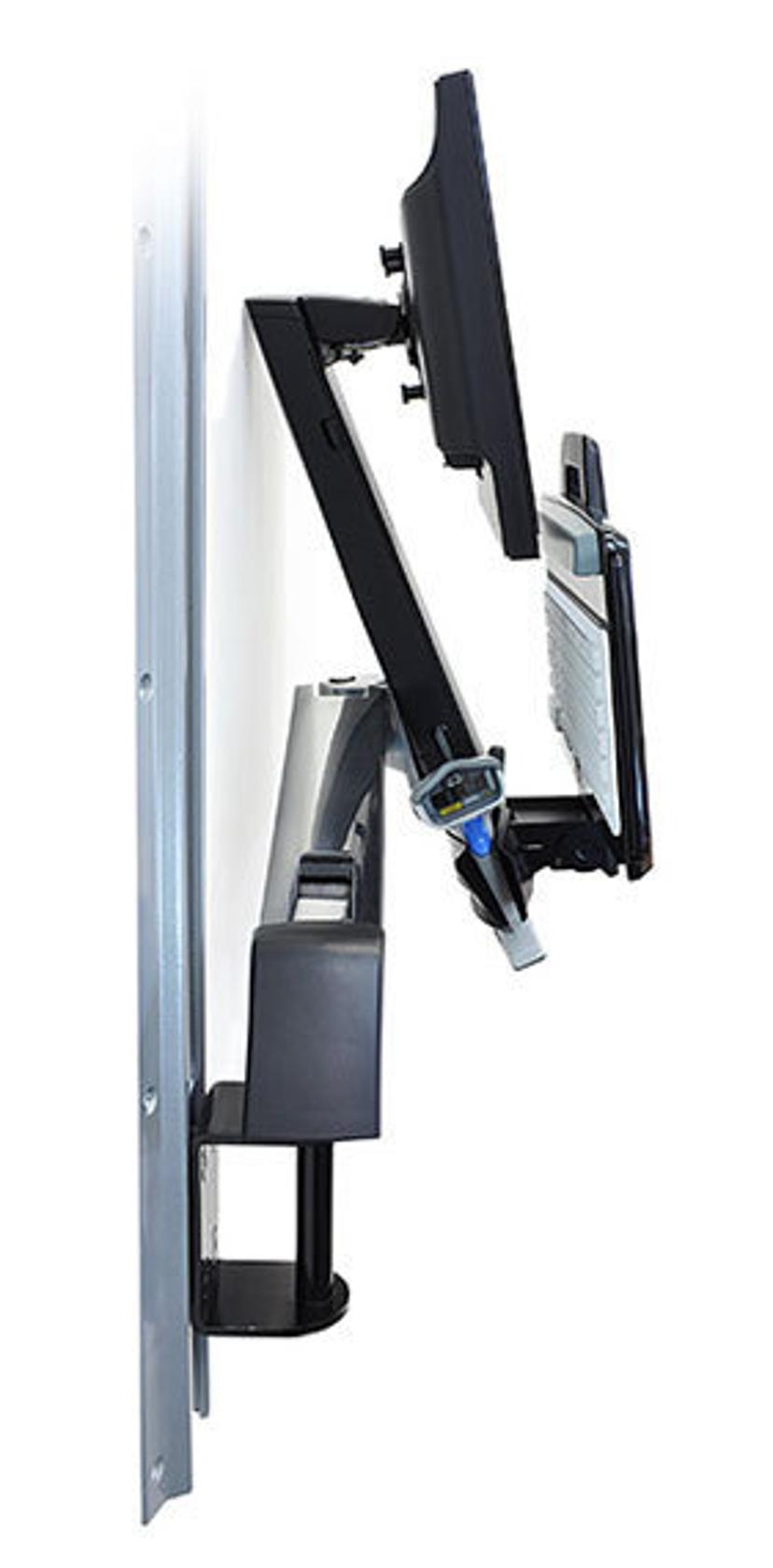 Ergotron StyleView Sit-Stand Combo System With Medium Silver CPU Holder
