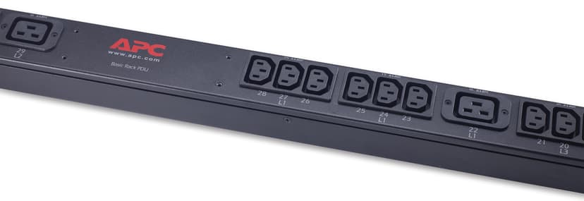 APC Rack PDU, Basic, Zero U, 11 kW, 230V, (36) C13 & (6) C19 strømdistribusjonsenhet (PDU) 42 AC-utganger 0U Sort