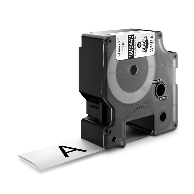 Dymo Tape RhinoPRO Heat Shrink 24mm Sort/Hvid