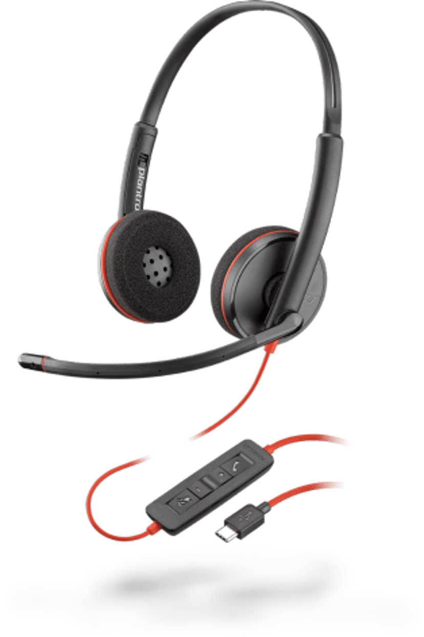 HP Poly Blackwire 3225 Stereo USB-A Rød, Svart