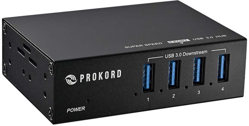 Prokord USB 3.0 Hub 4-Port Pro Metal USB 3.2 Gen 1 (3.1 Gen 1) Type-B USB 3.2 Gen 1 (3.1 Gen 1) Type-A