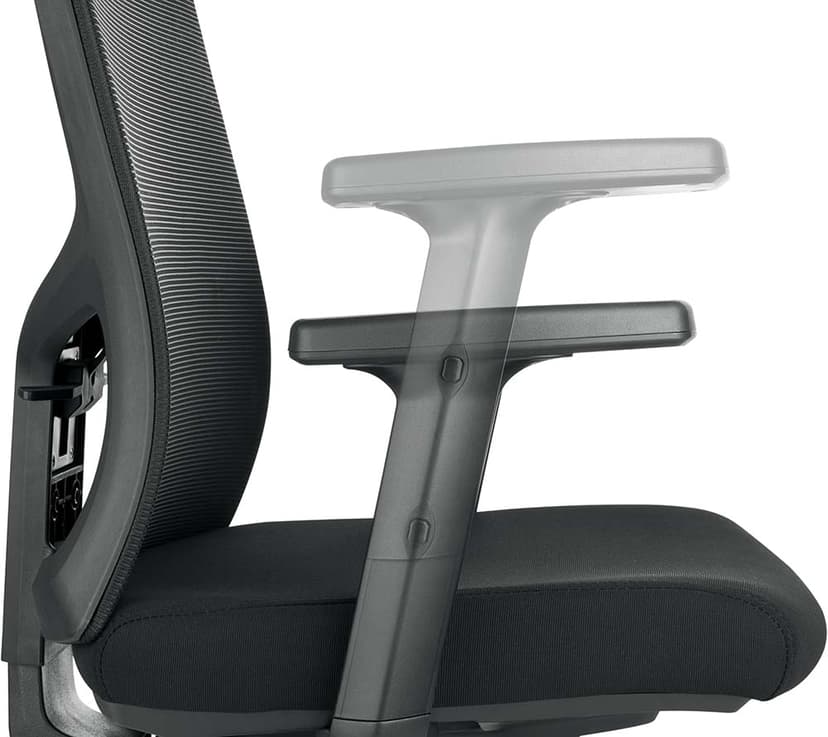 Prokord Ergonomisk Kontorstol PC-1977-S – Svart Mesh & Stoff Svart