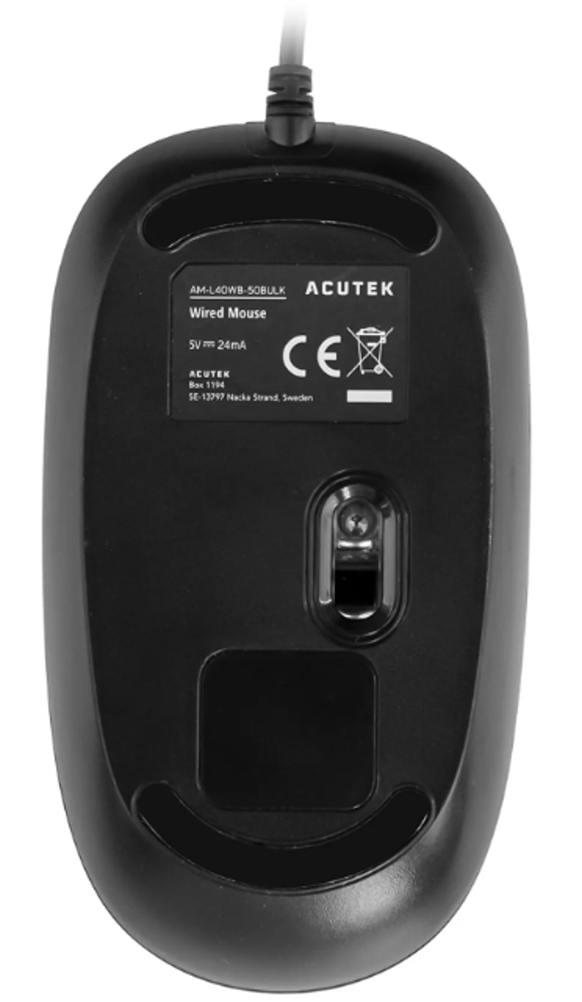 Acutek Wired Standard Muis L40W 50-Pack Bulk USB-A Muis Zwart