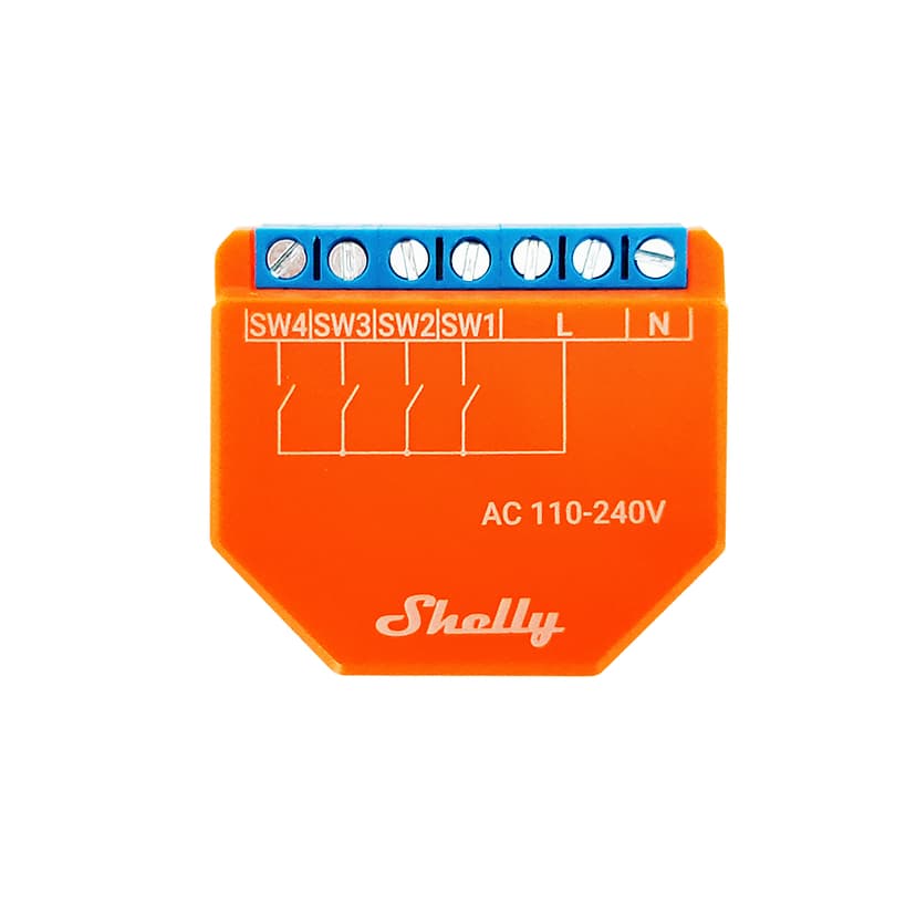 Shelly Plus i4 WiFi-control for scenes and activation