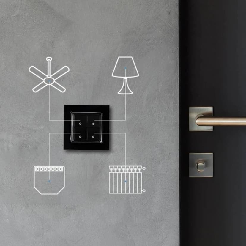 Shelly Wall Switch 4 Buttons Black