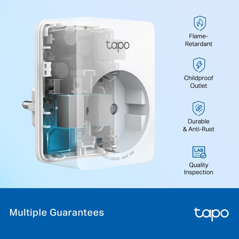 TP-Link Tapo P110 Smarta pluggar 3680 W Hem, Kontor Vit