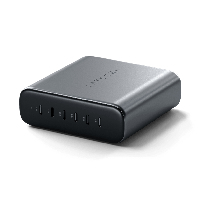 Satechi 200W USB-C 6-port GaN charger Grå