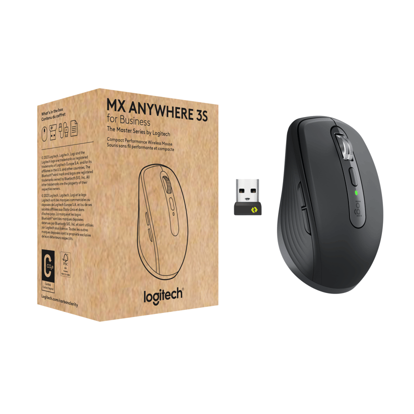 Logitech MX Anywhere 3S For Business Trådlös RF + Bluetooth Mus