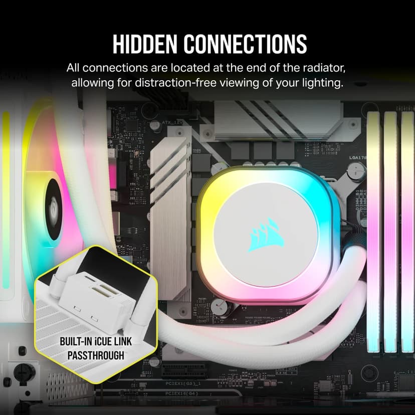 Corsair iCUE LINK H150i RGB White AiO væskekøler Hvid
