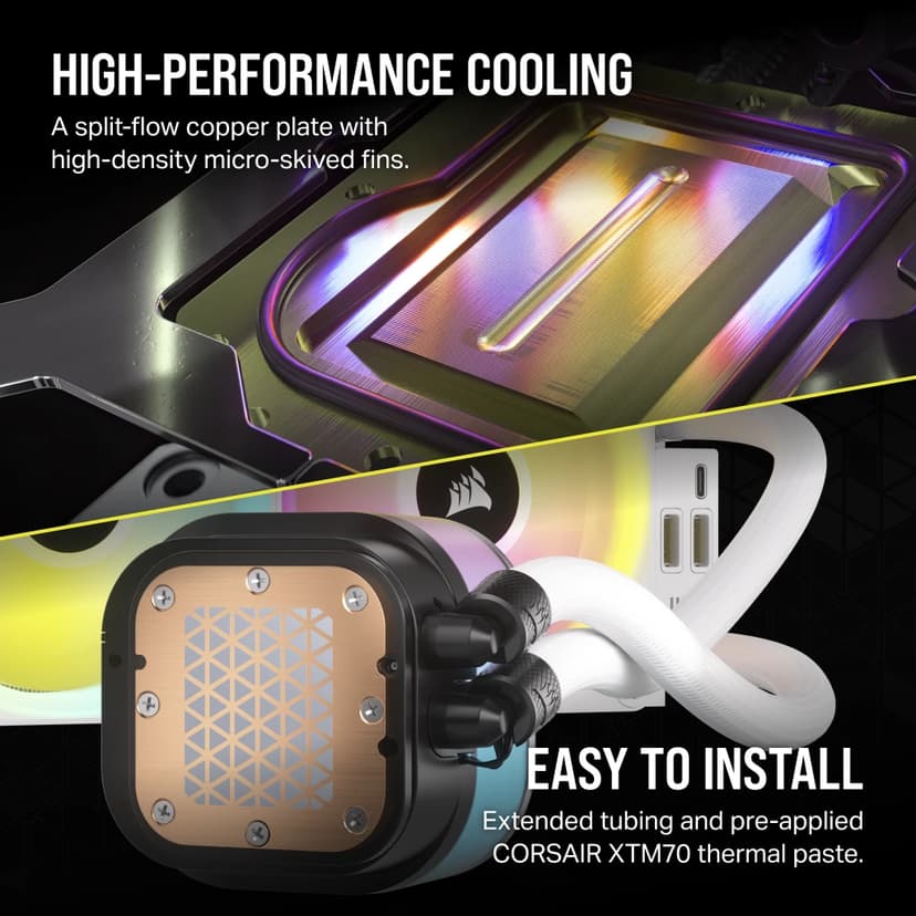 Corsair iCUE LINK H150i RGB White AiO væskekøler Hvid