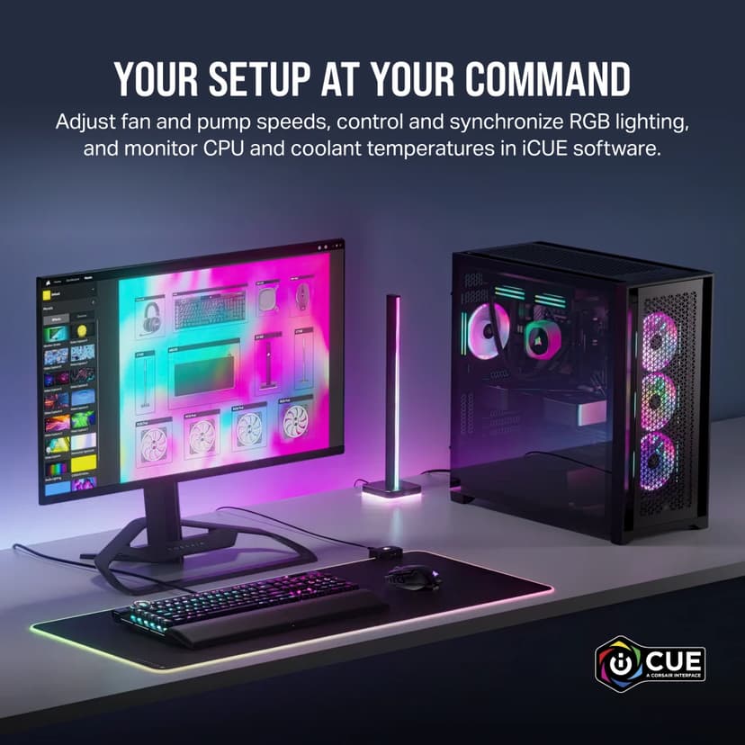 Corsair iCUE LINK H100i RGB Svart AiO vattenkylare Svart