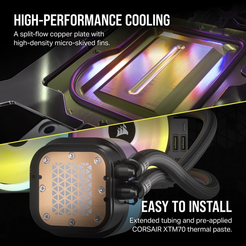 Corsair iCUE LINK H100i RGB Black AIO vloeistofkoeler Zwart