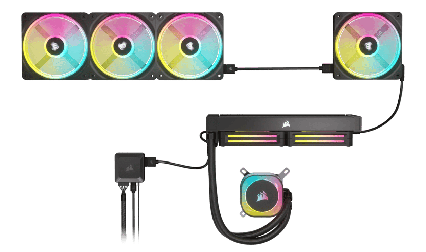 Corsair ICUE Link QX120 120MM MAG Dome RGB EXP KIT Fläkt Svart, Vit