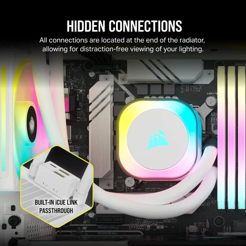 Corsair iCUE LINK H100i RGB White AIO vloeistofkoeler Wit