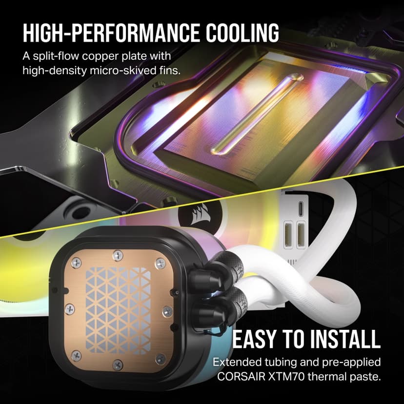 Corsair iCUE LINK H100i RGB White AIO vloeistofkoeler Wit