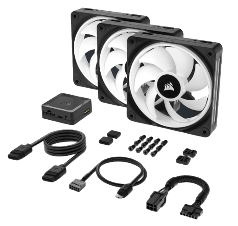 Corsair ICUE Link QX120 120MM MAG Dome RGB STRT KIT Ventilator Zwart